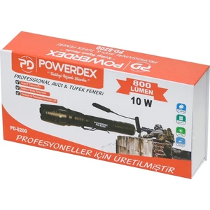 10W Şarjlı Profesyonel Avcı Tüfek Feneri PD-8200 Powerdex 10W Şarjlı Profesyonel Avcı Tüfek Feneri PD-8200