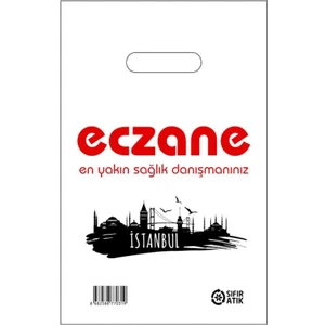 Eczane Poşeti Recaycle El Geçme Küçük Boy 17 x 25 cm - 1 Kg'lık Paket