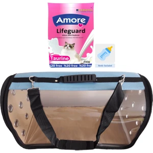 Vision Şeffaf Extra Taşıma Çantası ve Lifeguard 240 gr Yavru Kedi Süt Tozu