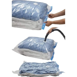 Balkan Room 5 Adet Büyük Boy 80 cm x 100 cm Vakumlu Poşet Vakumlu Hurç Vakumlu Torba Yorgan Yastık Hurcu