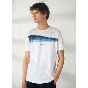 Discovery Expedition Bisiklet Yaka Baskılı Kırık Beyaz Erkek T-Shirt HARDAP