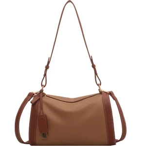 Büyük Kapasiteli Kontrast Renkli Yastık Çanta Kadın Banliyö Tüm Maç Omuzdan Askili Çanta Lychee Doku Trendy Askılı Çanta (Yurt Dışından)