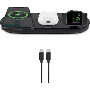 ttec AirCharger Trio 3’ü 1 Arada iPhone + Apple Watch + AirPods Kablosuz Hızlı Şarj Aleti-Siyah