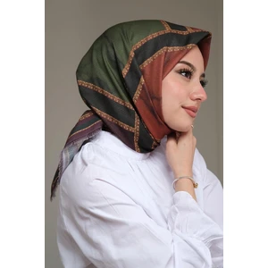 Mermer Desen Bronz Pamuk Eşarp