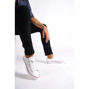MBCVS200B Düz Taban Bağcıklı Erkek Beyaz Bez Spor Ayakkabı & Sneaker