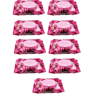 9 Paket Red Rose Islak Havlu Mendil 90 Adet Kapaklı Gül Kokulu