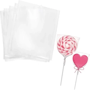 Adin Tasarım Kurabiye Poşeti 100LÜ Cakepops Poşeti Lolipop Şeker Poşeti 9X15 cm Mısır Şeker Parti Sunum Poşeti