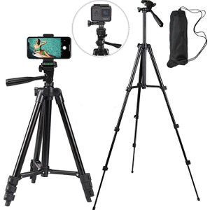 Ayarlanabilir Siyah 102CM Telefon Kamera Tutucu Tripod  Cep Telefonlarına Uyumlu Çantalı