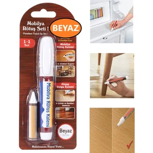 Şenel Yapı Market Mobilya Rötuş Seti + Ahşap Dolgu Kalemi Çizik Çatlak Kapatıcı 2'Li Set Beyaz