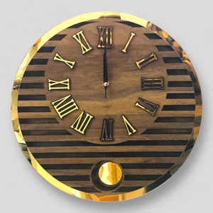 Hayalevim Ahşap Dekoratif Modern Sarkaçlı Duvar Saati, Ahşap Duvar Saati,duvar Saati,wall Clock,