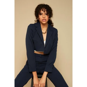 Select Moda Kadın Tek Düğme Kapamalı Crop Blazer Ceket
