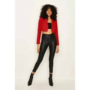 Select Moda Kadın Tek Düğme Kapamalı Crop Blazer Ceket