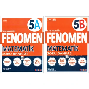 Fenomen Yayıncılık Fenomen 5. Sınıf Matematik Soru Bankası (A)+(B) Kitabı 2 Kitap