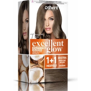 Excellent Glow 1+1 Hediyeli Saç Boyası Seti No.7 Kumral