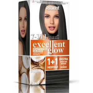 Excellent Glow 1+1 Li Saç Boyası Seti No.7.11 Yoğun Küllü Kumral
