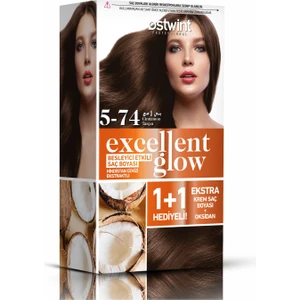 Excellent Glow 1+1 Li Saç Boyası Seti No.5.74 Tarçın