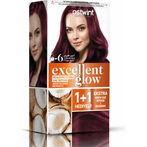 Excellent Glow 1+1 Li Saç Boyası Seti No.6.6 Vişne Kızılı