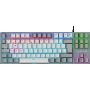 Snug K14 Beyaz/gri Rainbow Tkl Mekanik Klavye Gaming Oyuncu Klavye 87 Tuşlu Süper Kompakt