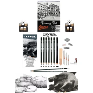 Eskiz Defteri A5 120 gr 50YP Lyra Art Design Dereceli Karakalem Eskiz Profesyonel Çizim Seti