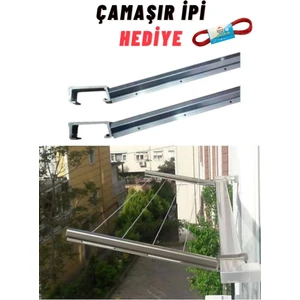 Paslanmaz %100 Alüminyum Kare Balkon Küpeşte - Cam Balkon Askısı - Çamaşır Kurutmalık (6x2,5 Cm)
