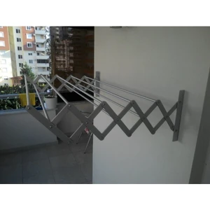 Akordiyon Katlanabilir Çamaşır Kurutma Askısı - 100 cm Genişlik 9 Çubuklu Model