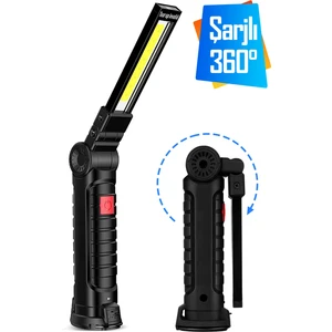 El Feneri 5 Modlu 360° LED Çalışma Işığı Iş Lambası Darbeye Dayanıklı Mıknatıslı Kaportacı Feneri 3W