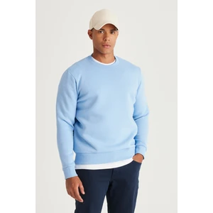 Altınyıldız Classics Erkek Açık Mavi Standart Fit Normal Kesim Içi Polarlı 3 Iplik Bisiklet Yaka Pamuklu Sweatshirt