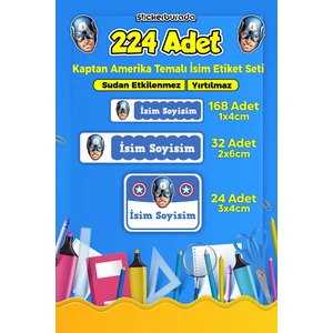 Sb Store Okul Kreş İsim Etiketi Kalem Defter Özel İsim Yazılabilen Etiket Seti - 224 Adet