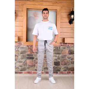 Black Steel Bel ve Paça Lastikli Yanları Kargo Cep Fermuarlı  Erkek PANTOLON-4444