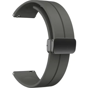 Case 4U Galaxy Watch Active 2 44MM Metal Tokalı Kordon Kayış Bileklik Silikon Krd-84 Koyu Gri