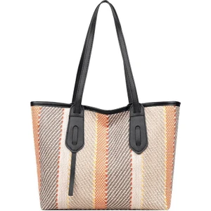 Linpu-Hb Bayan Modası Günlük Çizgili Tote Çanta (Yurt Dışından)