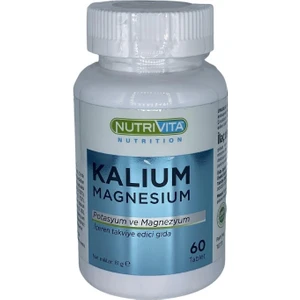Nutrivita Nutrition Kalium Magnesium 60 Tablet Potasyum Magnezyum Çinko Demir Vitamin B6 B12 Iron