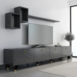 Newline Mobilya  Newline Mobilya Meer Gold Tv Ünitesi 210 cm Bendır Mermer