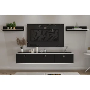 Newline Mobilya Bella Tv Ünitesi 150 cm Siyah-Gümüş