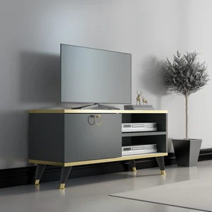 Newline Mobilya Gold Sweet Tv Ünitesi 90 cm Antrasit Gold