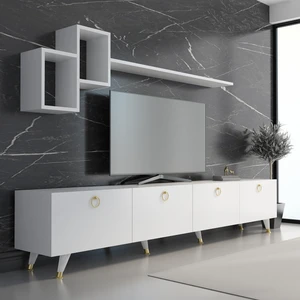 Newline Mobilya Meer Gold Tv Ünitesi 210 cm Beyaz