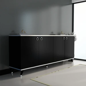 Newline Mobilya Karen Konsol K20 Siyah - Gümüş 160 cm