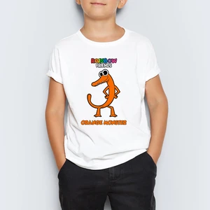 Rainbow Friends Orange Monster Baskılı Unisex Çocuk Tişört T-Shirt Mr-10
