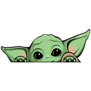 Quart Aksesuar 16 x 6 cm Yoda Sticker Araba Laptop Oto Motor Sticker