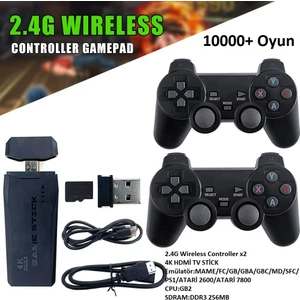 2.4g 10000+ Oyunlu Çift Kablosuz Kol Hdmi 4K Ultra Hd Game Tv Stick