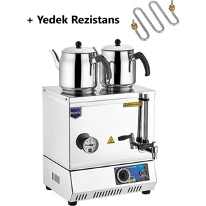 EP02 30 Model Çift Demlikli Elektrikli Çay Kazanı 23 Lt + Yedek Rezistans