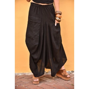 Bohem Stil Italyan Cepli Keten Şalvar Pantolon CMN00154