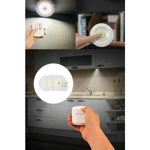 Uzaktan Kumandalı Yapışkanlı 3'lü LED Spot Lamba