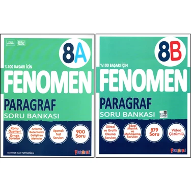 Fenomen Yayıncılık Fenomen 8. Sınıf Lgs Paragraf Soru Bankası (A)+(B) Kitabı 2