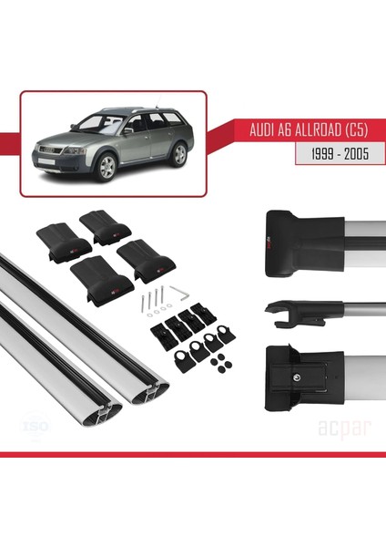 Audi A6 (C5) Allroad 1999-2005 Arası ile Uyumlu Fly Model Ara Atkı Tavan Barı Gri indirimleri
