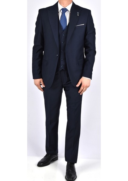 Crt 121 Slimfit Yelekli Takım Elbise/lacivert/48 Beden - 6 Drop