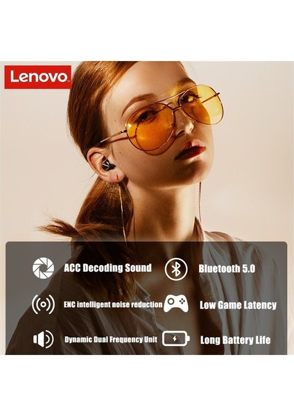 Lenovo Lp40 Tws Kablosuz Bluetooth Kulaklık Kulak Içi Spor Bluetooth Kulaklık Için Lenovo (Yurt Dışından)