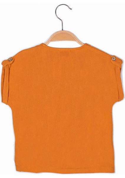 Unisex Bebek Düğmeli Müslin Bluz