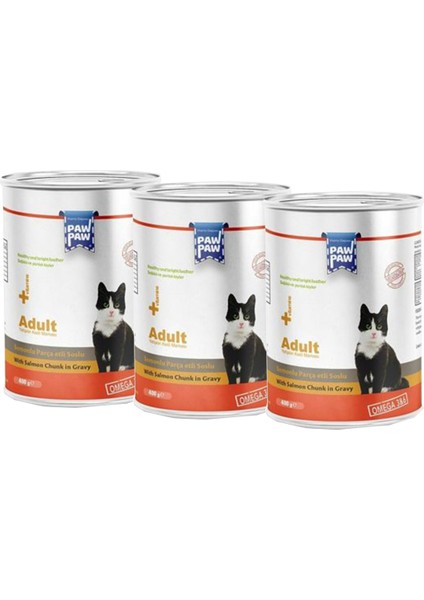 Somon Balıklı Yetişkin Kedi Konserve 400GRX3