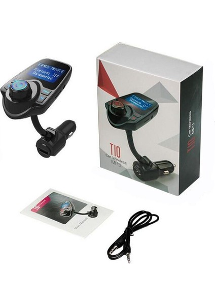 Yeni Nesil T10 WiFi Bluetooth Araç Kiti | USB Şarj, FM Transmitter ve Eller Serbest Konuşma